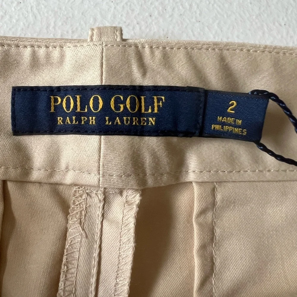 Ralph Lauren Women's Khaki Knee-Length Golf Shorts Size 2 NWT
